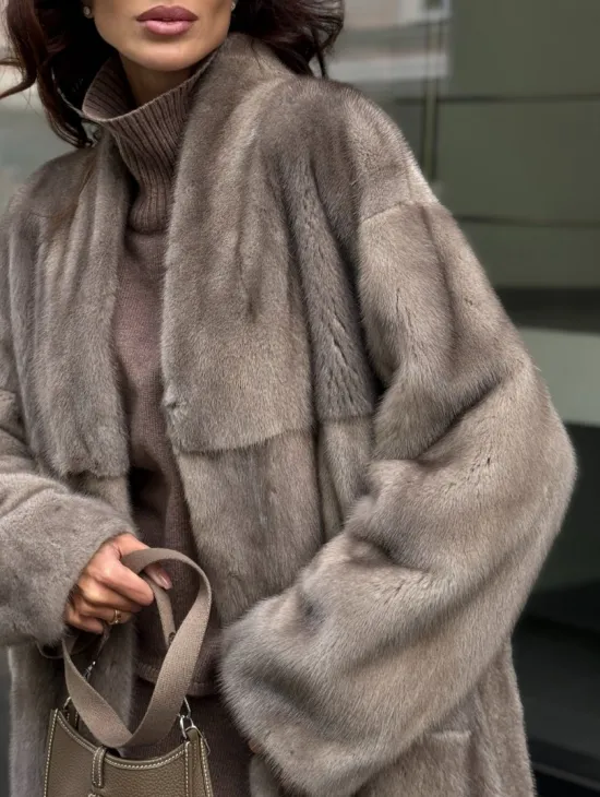 Длинная норковая шуба - фото 1