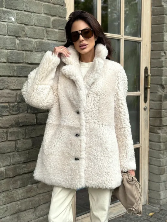 Женская дубленка - мех тиградо - фото 9