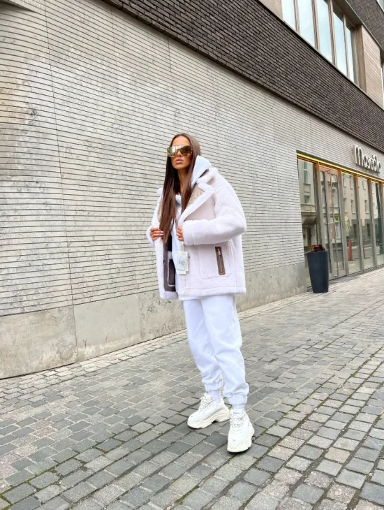 Двухсторонняя дубленка - шубка из шерсти мериноса - фото 2