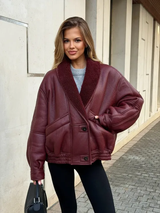 Дубленка женская зимняя - воротник шаль - фото 8