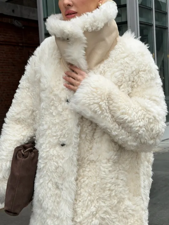 Белая шубка из тиградо - фото 5