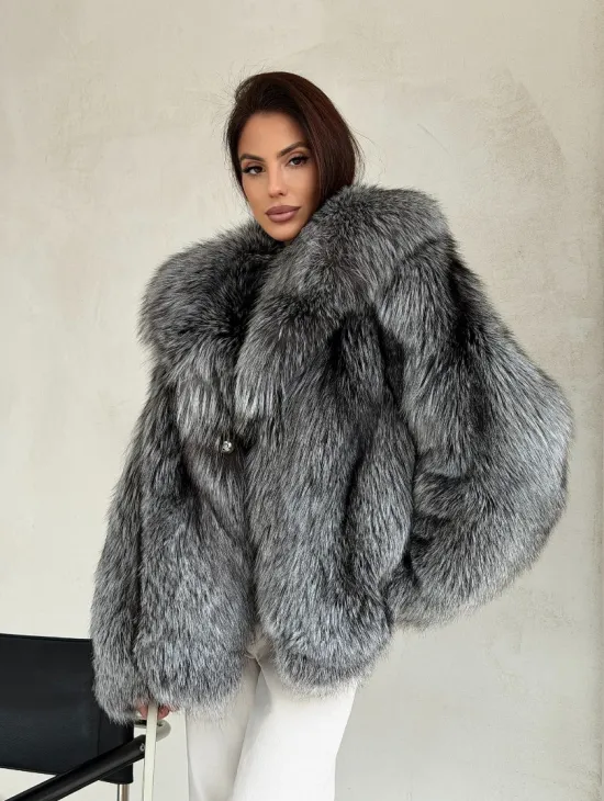 Полушубок из чернобурой лисы - фото 8