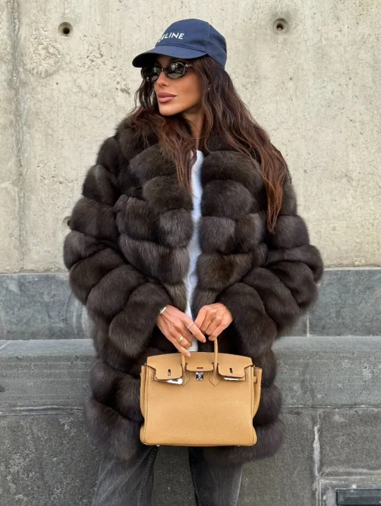 Шуба из меха баргузинского соболя - седина 2 - фото 10