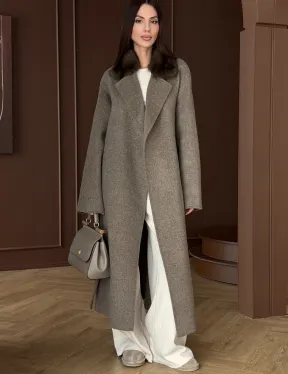 Пальто с воротником из соболя - фото 4