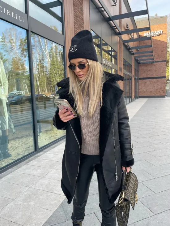 Дубленка авиатор удлиненная - фото 0