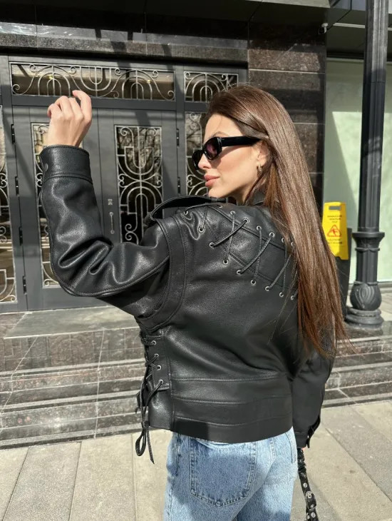 Косуха женская из натуральной кожи - фото 5