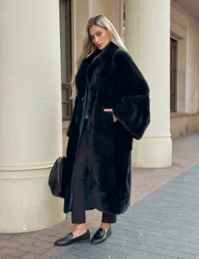 Зеленая норковая шуба - фото 0